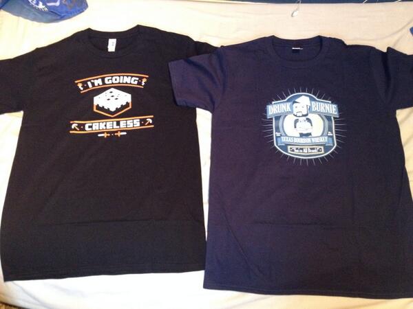 SeatonCS's tweet image. My @RoosterTeeth &amp;amp; @AchievementHunt shirts came! @burnie @AH_BrownMan #Cakeless #DrunkBurnie #RTUKstore