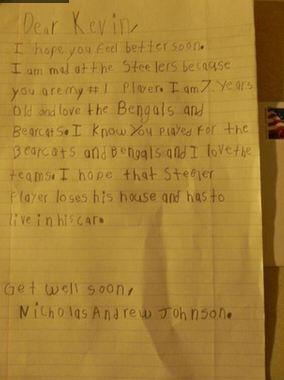 notthefakeSTREZ's tweet photo. “@BarstoolBigCat: Little kid writes awesome letter to Bengals punter http://t.co/y4I7QSGpTx http://t.co/94LbizWrOu” its you @sheezus_christ