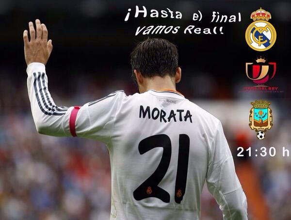AlvaroMorata's tweet photo. Un nombre y un dorsal entregados a un escudo. A por la Copa!! #HalaMadrid http://t.co/Fq3LvAs7eM