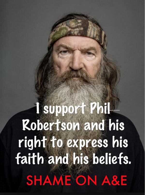 A&E places Phil Robertson on indefinite hiatus after his GQ comments about gays OUTRAGE! 