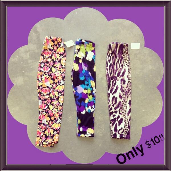 PerformanceCout's tweet image. Here are our youth sized leggings! They are so adorable! Only $10! :) #leggings #floral #cheetah #colorful #FollowUs
