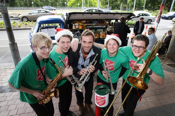 Help Salvo Xmas Appeal <a href="/mxmelbourne/">Mail Exchange Melb</a> reveals Jake Ryan, in <a href="/FatTonyAndCo/">Fat Tony & Co</a> among <a href="/salvos/">Salvos Australia</a> in front of <a href="/soulkitchencafe/">Michael Ibrahim</a>