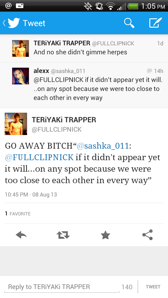 ScottSaphir's tweet photo. "@stephyminaj: #BestTweetOf2013 goes to @FULLCLIPNICK.  http://t.co/yTlcxjolRt"she sounds fycking crazy