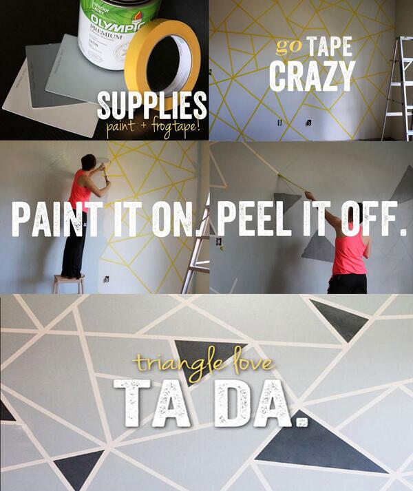 DoltYourself's tweet photo. DIY Triangle wall http://t.co/PNshOk3htt