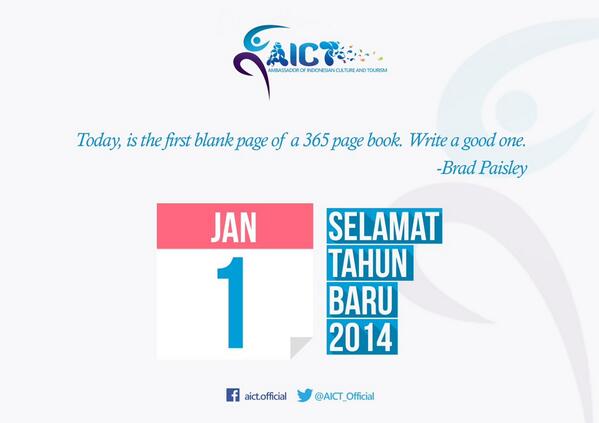 arounesia's tweet photo. Selamat tahun baru 2014
semoga dunia pariwisata indonesia semakin maju dan membaik kedepannya. amin @AICT_Official http://t.co/xfLyPuyIgA