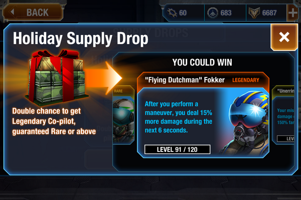 Buy Holiday Supply Drop(s) for powerful #CoPilots like Legendary "Flying Dutchman" Fokker! bit.ly/JxNRxM