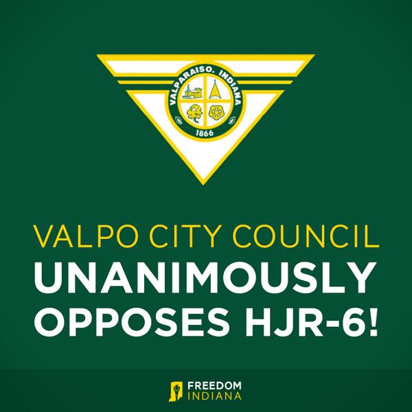 freedom_indiana's tweet image. Thank you @ValpoCity Council for unanimously voting to oppose #HJR6! #lgbt #FreedomIN