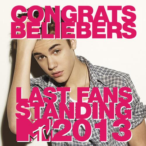 MTV's tweet photo. @justinbieber Your #Beliebers won #LastFansStanding for you today! Hard working bunch! http://t.co/QYHl08qnBX