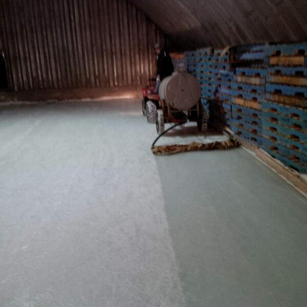 Flooding, patent pending on the homemade zamboni.