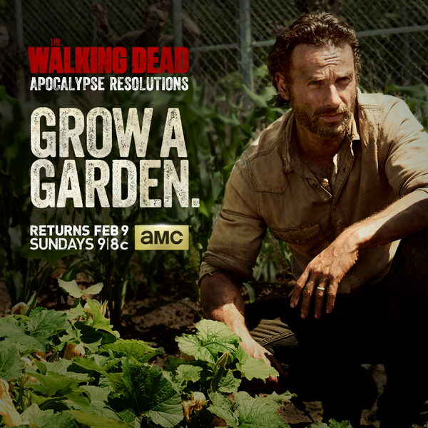 AMCthewalking's tweet photo. Compared to fighting off Walkers, a garden doesn't sound so hard. What's your #ApocalypseResolution? http://t.co/gP2cpH7P0y