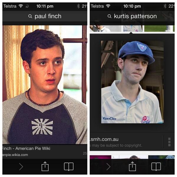 BrettDeledio07's tweet photo. Surely some similarities? #BBL03 http://t.co/DOFLwZzQgq