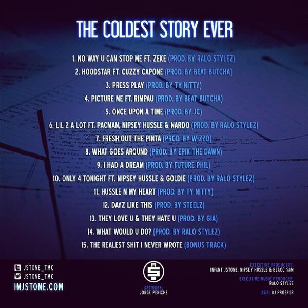GetOnYoJS's tweet image. Track list to @JStone_TMC  #TheColdestStoryEver
