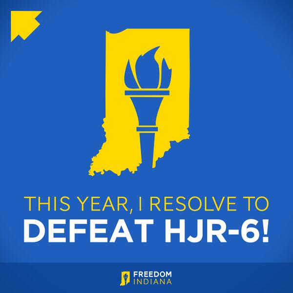 INDequality's tweet image. RT @freedom_indiana: Happy New Year, Indiana! RT if you're committed to defeating #HJR6 this year! #lgbt #freedomIN