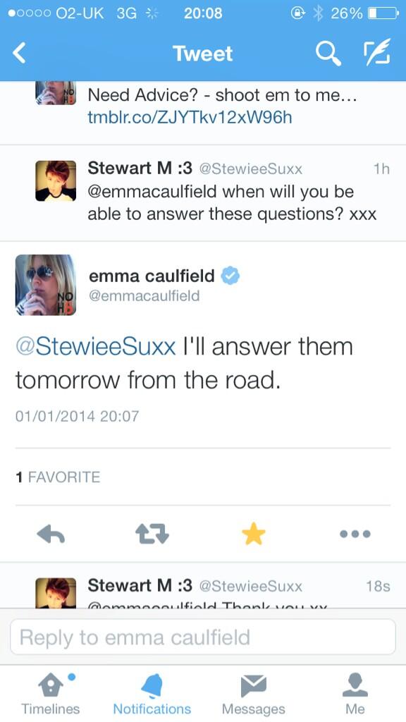 SMG_Addict's tweet photo. @emmacaulfield tweeted me on my personal :D http://t.co/0lFkMRaXUK