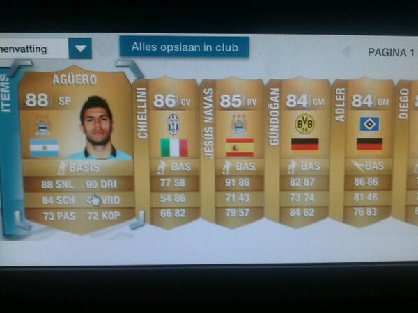 freeteamfut13's tweet photo. I have do a pack opening amazing this with aguero, navas, chiellini #100k @EASPORTSFIFA there sall wil come a video http://t.co/4pgGZIxG4S