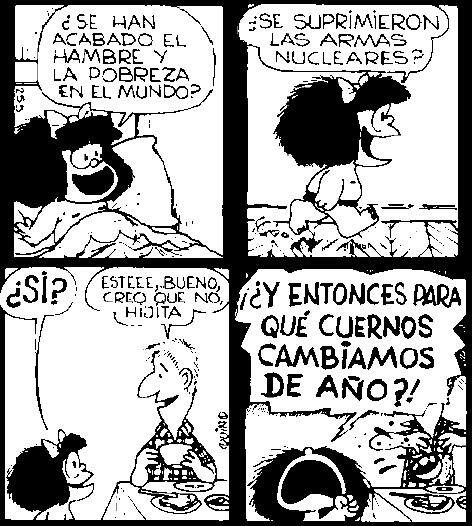 MafaldaQuotes's tweet image. "Entonces ¿Para qué cuernos cambiamos de año?" #MafaldaQuotes