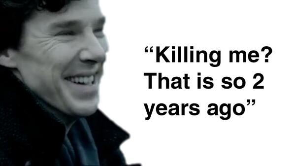 Happy Sherlock joking around in the metro #SherlockLives