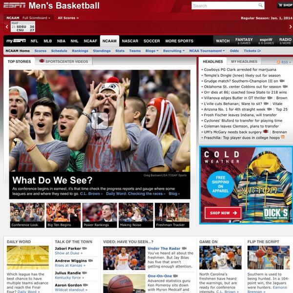 OhioStateHoops's tweet photo. The @BuckeyeNutHouse on the front page of @ESPNCBB #BestStudentSectionInTheLand #GoBucks http://t.co/JrOZiwoZ7n