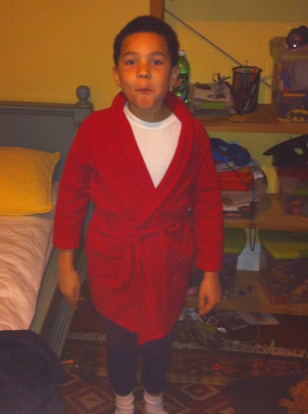 New Years resolution: be cooler than my lil bro #bathrobeswag #lilhefner