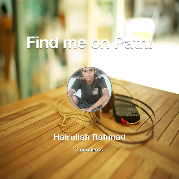 hairulpoenk's tweet photo. Find me on #Path now! Go to: http://t.co/k3GbtXMMZO! #thepersonalnetwork http://t.co/APKdH91dne