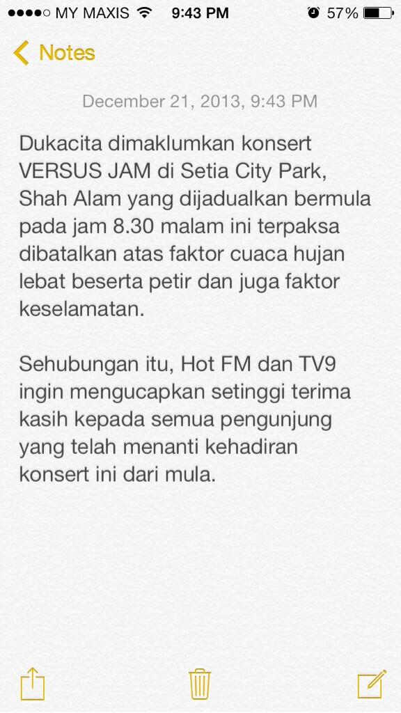 hotfm976's tweet photo. Dukacita dimaklumkan... #versusjam http://t.co/h7xdfzOiNt