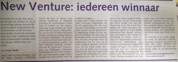 RickGerdsen's tweet photo. Leuk nieuwsbericht in @deOndernemer over het @New_Venture avontuur van @USBuzz_SC ! @SBRMHAN @HANnl #innoveren #USB http://t.co/rF6bcmmFBo
