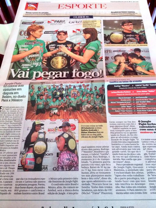 Estamos no jornal @JornalOLiberal @junglefc @canalCombate . Hoje &eacute; dia de guerra!! Vc n&atilde;o pode perder<a class="tags" target="_blank" title="On Twitter" href="/?out=eyJ0eXAiOiJKV1QiLCJhbGciOiJIUzUxMiJ9.eyJpYXQiOjE3MjUwOTA3NTUsImlzcyI6InR3cG9ybnN0YXJzLmNvbSIsIm5iZiI6MTcyNTA5MDc1NSwiZXhwIjoxNzU2NjI2NzU1LCJyZWRpcmVjdF91cmwiOiJodHRwczovL3R3aXR0ZXIuY29tL0pvcm5hbE9MaWJlcmFsIn0.iXl6Oy2CpC-xlsK4X_ofPn-CZQg9ahlnZ30CHf1HKh9Fb-043wOu9JNLZeUKmFQCkl4_AI4l4TtcZxmW3WyCqg">@JornalOLiberal</a><a class="tags" target="_blank" title="On Twitter" href="/?out=eyJ0eXAiOiJKV1QiLCJhbGciOiJIUzUxMiJ9.eyJpYXQiOjE3MjUwOTA3NTUsImlzcyI6InR3cG9ybnN0YXJzLmNvbSIsIm5iZiI6MTcyNTA5MDc1NSwiZXhwIjoxNzU2NjI2NzU1LCJyZWRpcmVjdF91cmwiOiJodHRwczovL3R3aXR0ZXIuY29tL2p1bmdsZWZjIn0.2nUn-ZaqmZmsQSTOSmq34wIF6Uo7D1Z7fCs12HyK58z9-ijf5WiTY1C9buNBHCRPYVL-KJ3e6UcviBtBJc--tA">@junglefc</a><a class="tags" target="_blank" title="On Twitter" href="/?out=eyJ0eXAiOiJKV1QiLCJhbGciOiJIUzUxMiJ9.eyJpYXQiOjE3MjUwOTA3NTUsImlzcyI6InR3cG9ybnN0YXJzLmNvbSIsIm5iZiI6MTcyNTA5MDc1NSwiZXhwIjoxNzU2NjI2NzU1LCJyZWRpcmVjdF91cmwiOiJodHRwczovL3R3aXR0ZXIuY29tL2NhbmFsQ29tYmF0ZSJ9.HCC3kQG6u3SgV2-_0ENsNmjR74mOssBeiv3x2Yg8xPFjQteT3XhtMZlDxRDlhWkN1AnVnCuu8com4H0L79FT5g">@canalCombate</a><a href="/tag/belemdopara"class="tags"><span>#belemdopara</span></a>