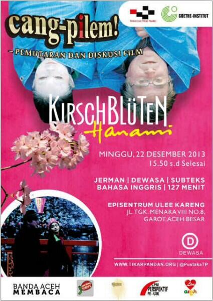 iloveaceh's tweet photo. #infoevent Pemutaran Film 'Kirschbluten-Hanami', besok (22/12), pukul 15.50 WIB @ Episentrum Ulee Kareng | @pustakaTP http://t.co/kVeYrmlrih