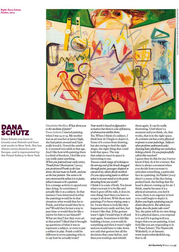 CFA_Berlin's tweet photo. Dana Schutz in "Art Quarterly"
http://t.co/OgDaQhfzbW http://t.co/EGckYQtjfG