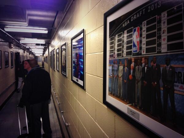 umichbball's tweet image. Arrived at the Barclays Center and @Trey_Burke3 is on the wall for the NBA Draft. #firstrounder