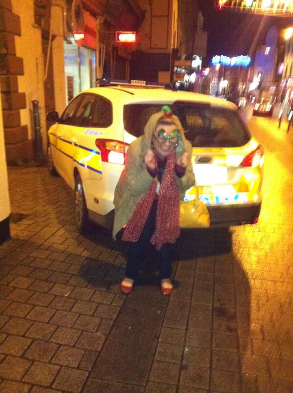 markhealylegend's tweet photo. @MileyCyrus check out @mel83campbell #twerking a cop car in #ireland🍀 http://t.co/prgxqdlYIE