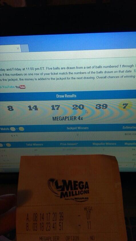 I just won $636 million. RT and I'll pick a random RTer and I'll make one of you a millionare too. Good luck
