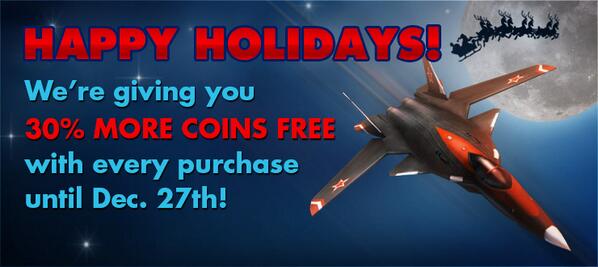 Take to the skies in #MSO over the holidays &amp; stock up on currency! You'll get 30% MORE FREE w/ every purchase!