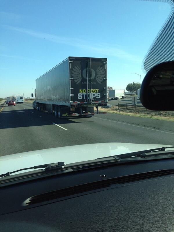 blyscott's tweet photo. @DucksvsHaters on the way to Texas  outside of Sacramento. http://t.co/VPr2Ed2DhO
