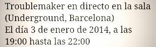 _AlmuGB's tweet photo. Buenas noches!!! Os quería decir que el 3 de enero estamos en la sala Underground, Barcelona. http://t.co/k6HRzrgAIj