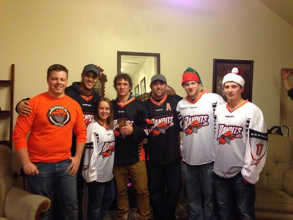The guys hanging out at the Czerniejewski family's living room.