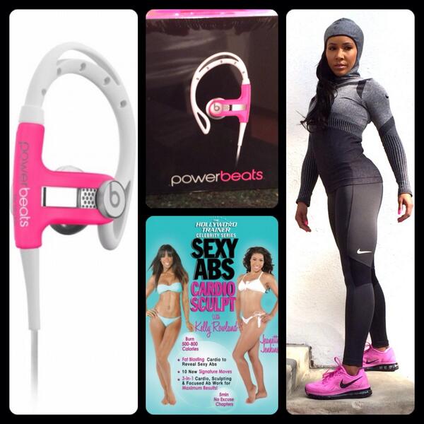 JeanetteJenkins's tweet photo. On the 8th day of fitness #SantaJJ gave to me @beatsbydre #powerbeats & #SexyAbsCardioSculpt with @KELLYROWLAND DVD! http://t.co/5IivOgJesh