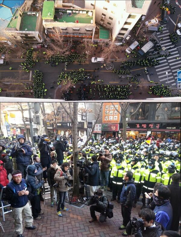 "<a href="/moonlover333/">つき</a>: RT <a href="/pmgag/">#욕플러</a>: “<a href="/mindgood/">백찬홍</a>: 철도노조위원장을 체포하기 위해 테러진압작전하듯 동원된 경찰병력의 모습입니다. 소통이 아니라 폭력으로 지배하려는 박근혜 정권의 현주소지요. ”"