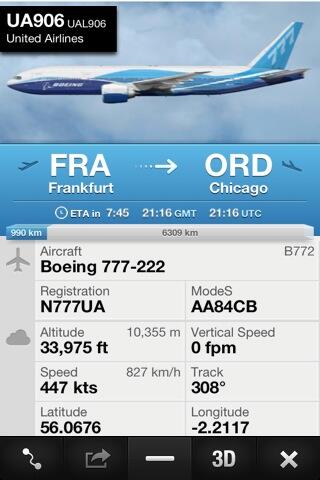 UA906 from Frankfurt to Chicago 
fr24.com/UAL906