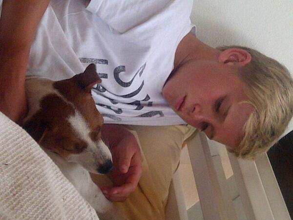 CroftyMac's tweet image. Boy and a dog