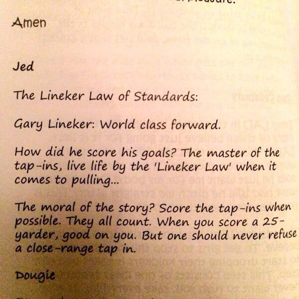 Bushy___'s tweet image. God bless @GaryLineker for unintentionally blessing the world with the Lineker law #SharpDarts