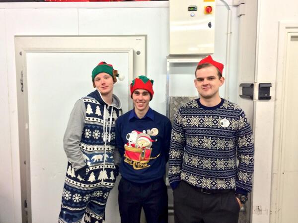 Xmas Jumper &amp; onesie day. Craig, Lee &amp; our Deputy Manager Jonny #makingmomentsmatter #funatxmas
