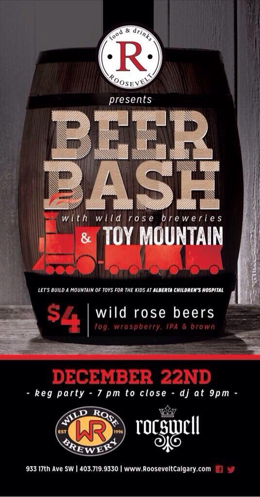 ShiraHutton's tweet photo. #SundayFunday!!! Come down to @Roosevelt933 I'll be pouring @WildRoseBrewery all night! @sarahtworo @Danika1410 #yyc http://t.co/eaRPoIGO1e