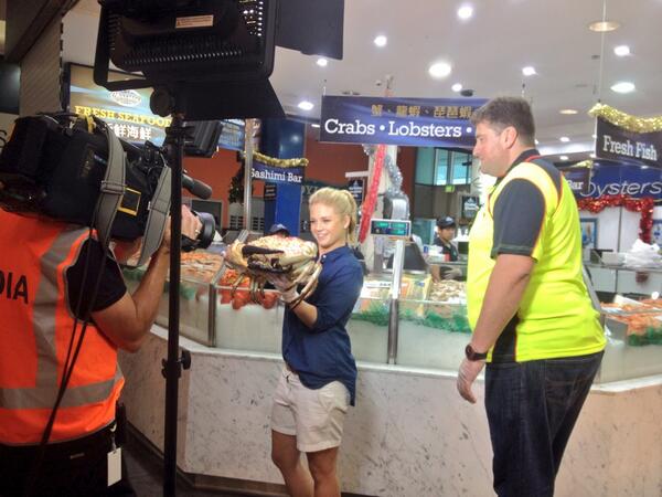 The one that didnt get away. King crab at <a href="/SydFishMarket/">Sydney Fish Market</a> for the 36 hour seafood mara @thetodayshow #seafoodiexmas "