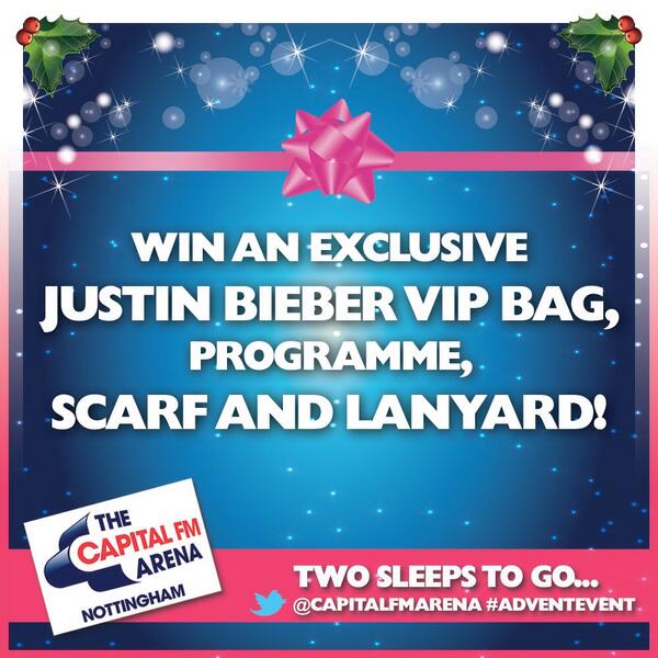 nottinghamarena's tweet image. #AdventEvent #TwoSleeps Today&apos;s prize is a fab one for @justinbieber fans! Win exclusive merch!Follow &amp;amp; RT to enter