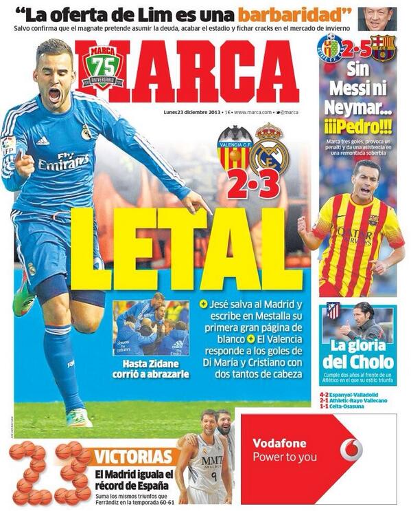 JeseRodriguez10's tweet photo. Buenos días...!
Esta portada se la dedico a todos los madridistas ...
#FelizLunes #JR10 http://t.co/yBov6i7m6L