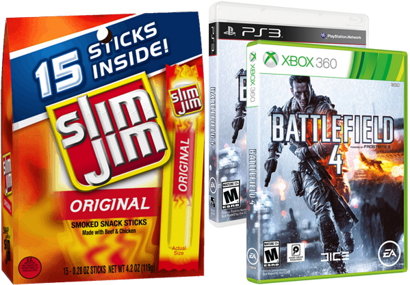 mtoll123's tweet photo. Get in-game content for Battlefield 4 with purchase of @SlimJim Snack Sticks 15 pack at Target! http://t.co/Oa3lDl1lbA