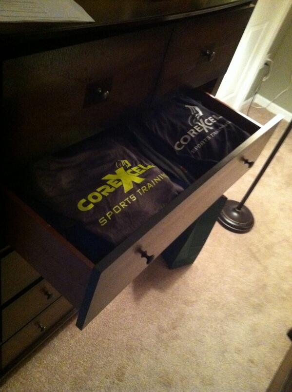 Haha u know I got to the best place any athlete can go to train just by looking in my dresser @Corexcell