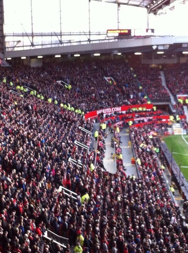 WHUFCawaydays's tweet photo. West Ham fans at Manchester United on Saturday #WHUFC #MUFC #COYI #Awaydays http://t.co/ebPK95z1G8