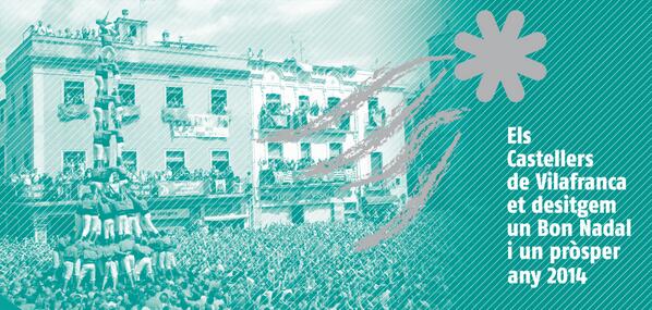 Verds's tweet photo. Els #Castellers de #Vilafranca et desitgem un #BonNadal i un pròsper any 2014! http://t.co/Fp8hjGE4Sb